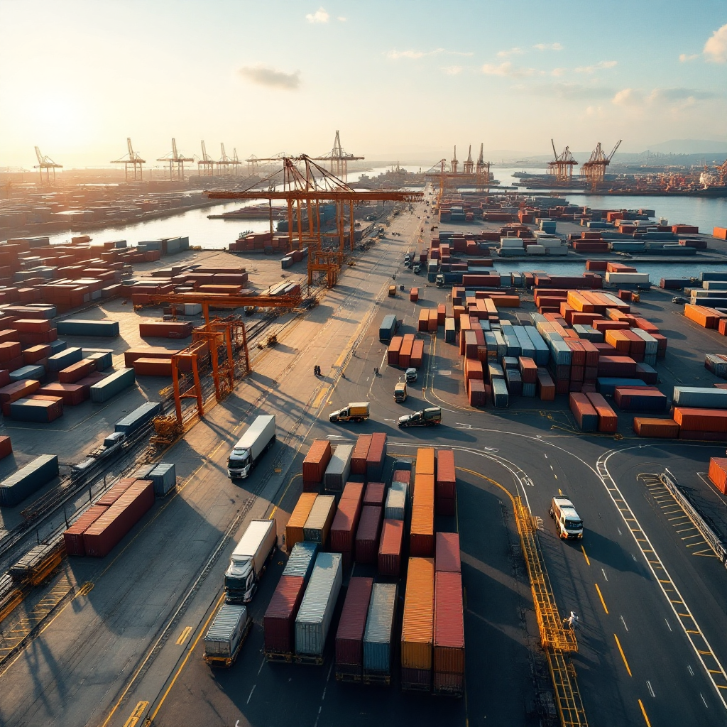 Minimizing internal truck travel time in port operations