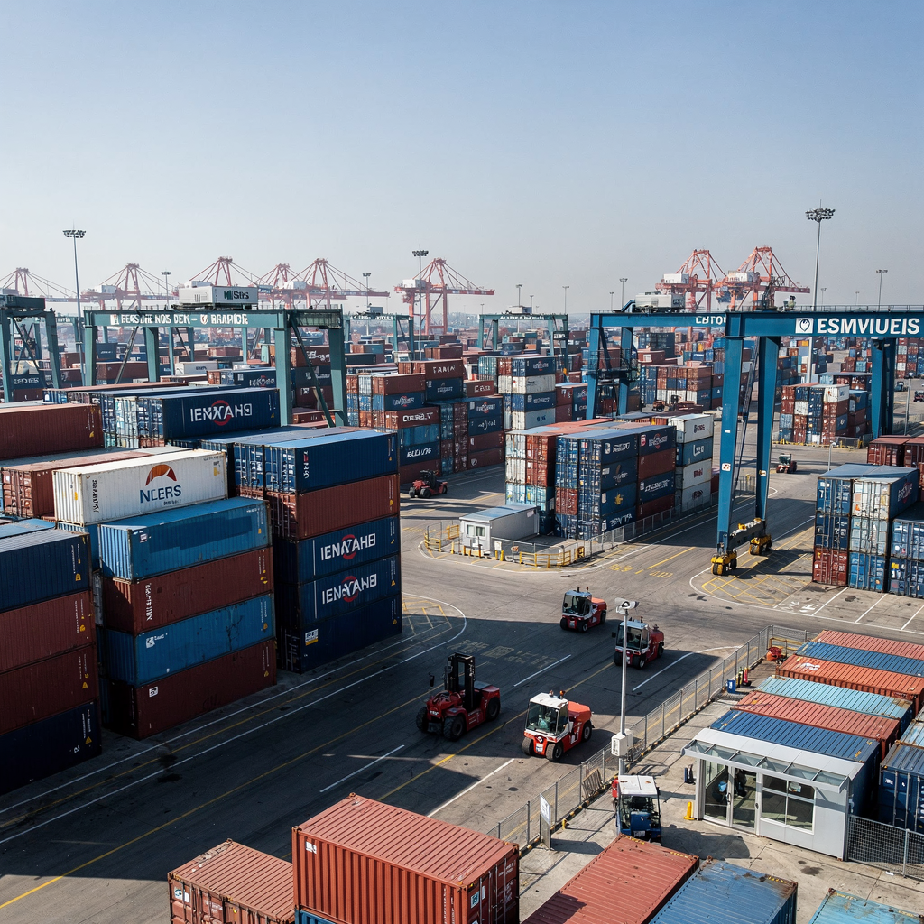 AI-driven container port yard management systems