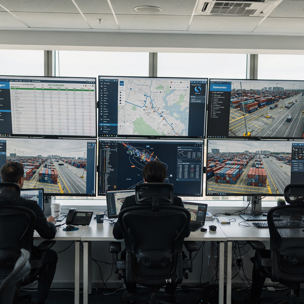 Collaborative cloud-based container terminal stowage plan